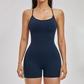 Wholesale women's one piece contrasting suspender sports jumpsuit