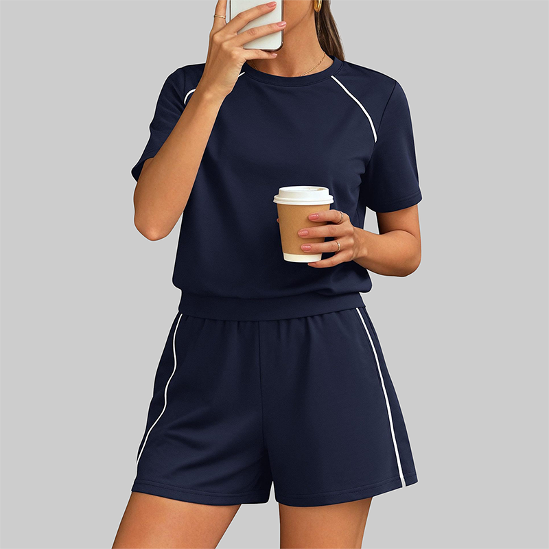 Wholesale Women's Short Sleeve T-Shirt & Shorts Casual Athletic Set