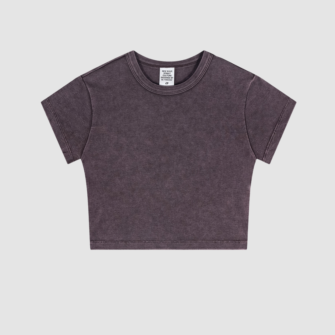 Wholesale Cropped Cotton-Spandex Tee – Vintage Streetwear Short Sleeve
