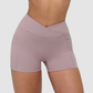 Wholesale women's solid color high-waisted shorts