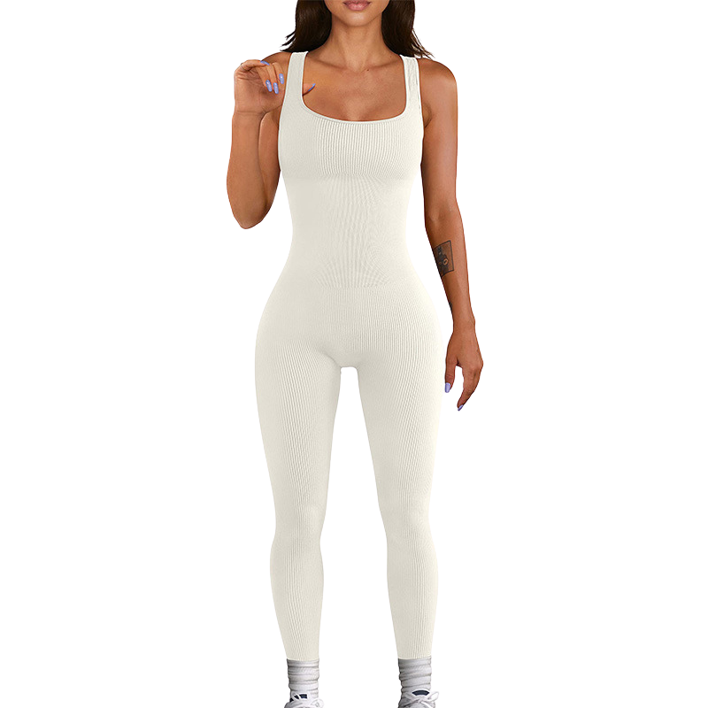 Women's single-layer long pants yoga jumpsuit