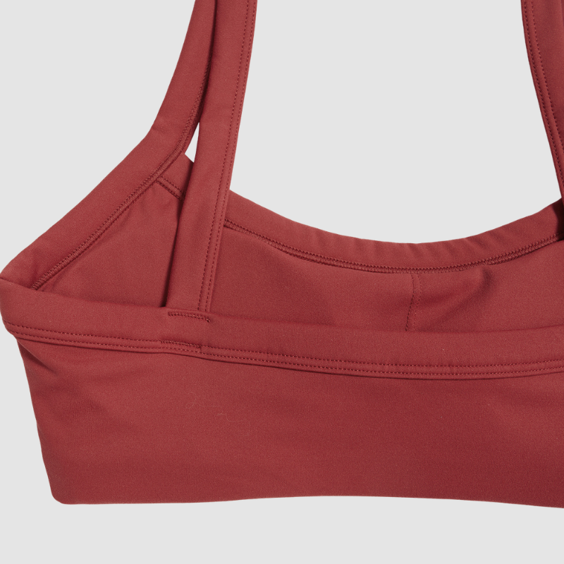 Wholesale Brushed Double-Strap Sports Bra – Open-Back Seam-Detail Yoga Bra with Chest Pad