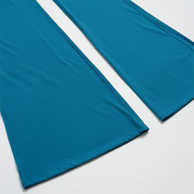 Wholesale Seam-Detail Cropped T-Shirt & Flare Leggings Set – Brushed Yoga 2-Piece
