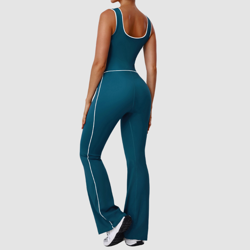 Women's Contrast Color Shaping Yoga Jumpsuit