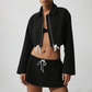 Wholesale Cotton-Blend Drawstring Zip Jacket & Mini Skirt Set – 2-Piece Casual Sports Matching Set