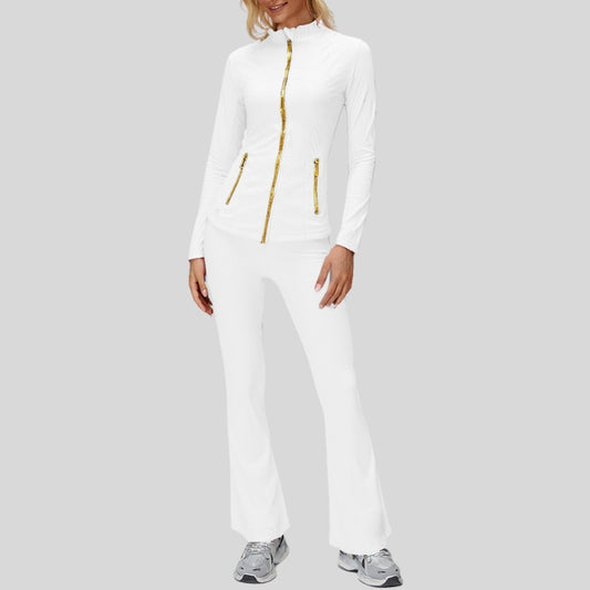 Wholesale High-Waist Flare Legging with Stand | Wonderxfans bulk activewear