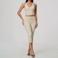WholesaleWomen's Activewear Brushed Padded Tank & Fitted Capri-Pants Yoga Set