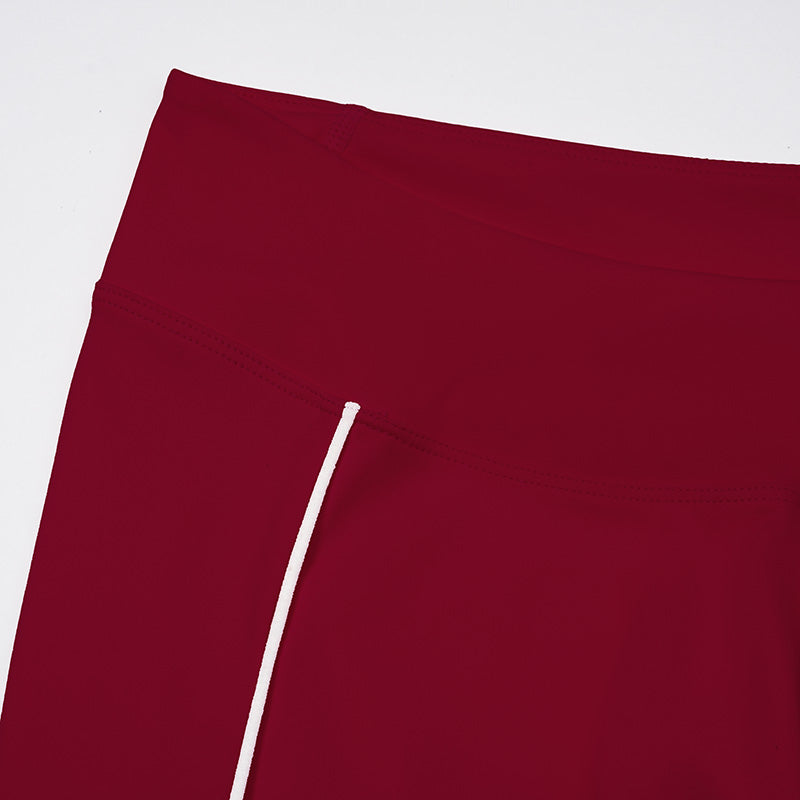 Color-block backless bra + high-waisted leggings 2-piece set