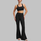Square Neck Bra + High-Waist Flare Pants 2-Piece Set