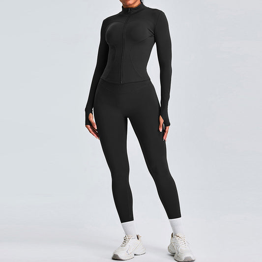 Wholesale Long Sleeve Full Zipper Fitness | Wonderxfans bulk activewear