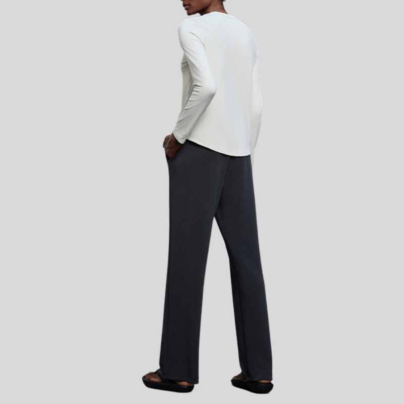 Women's high-waisted straight-leg pants