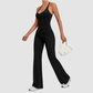 Wholesale Women's Racerback Yoga Set – Double-Layer Chest Pad Cross Waist Flare Pants