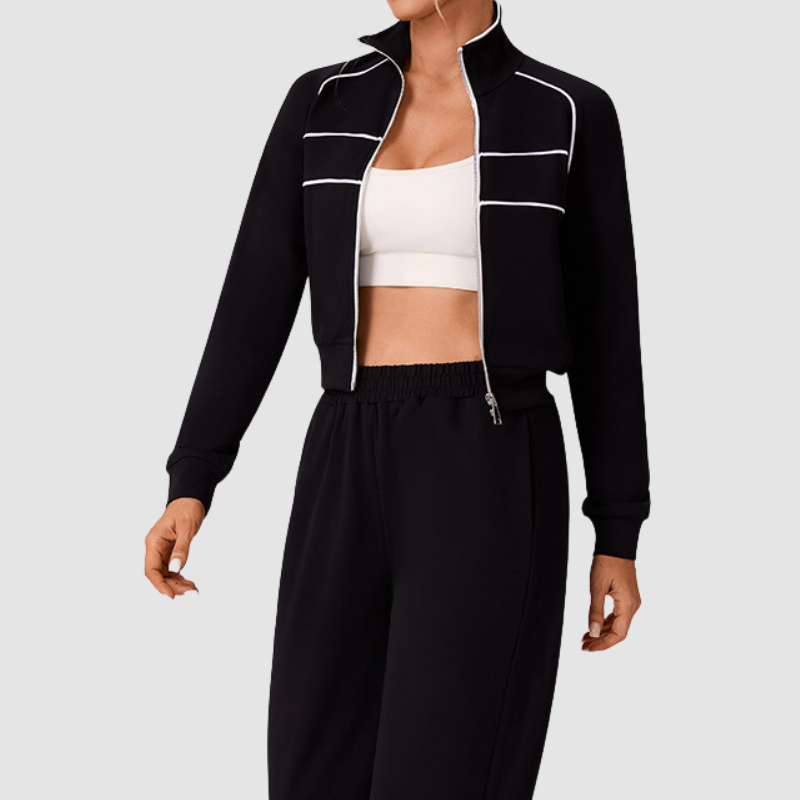 Wholesale color-blocked turtleneck sweatshirts