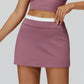 Fake two-piece contrasting skirt with anti-exposure design