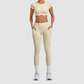 Wholesale Women's Naked-Feel Short Sleeve Crop Top + High-Waist Leggings Set – Moisture-Wicking Yoga Fitness Activewear