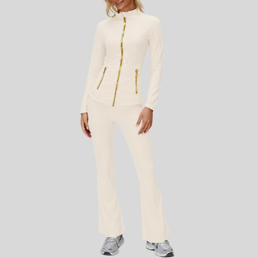 Wholesale High-Waist Flare Legging with Stand | Wonderxfans bulk activewear