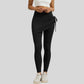 Faux two-piece drawstring athletic leggings