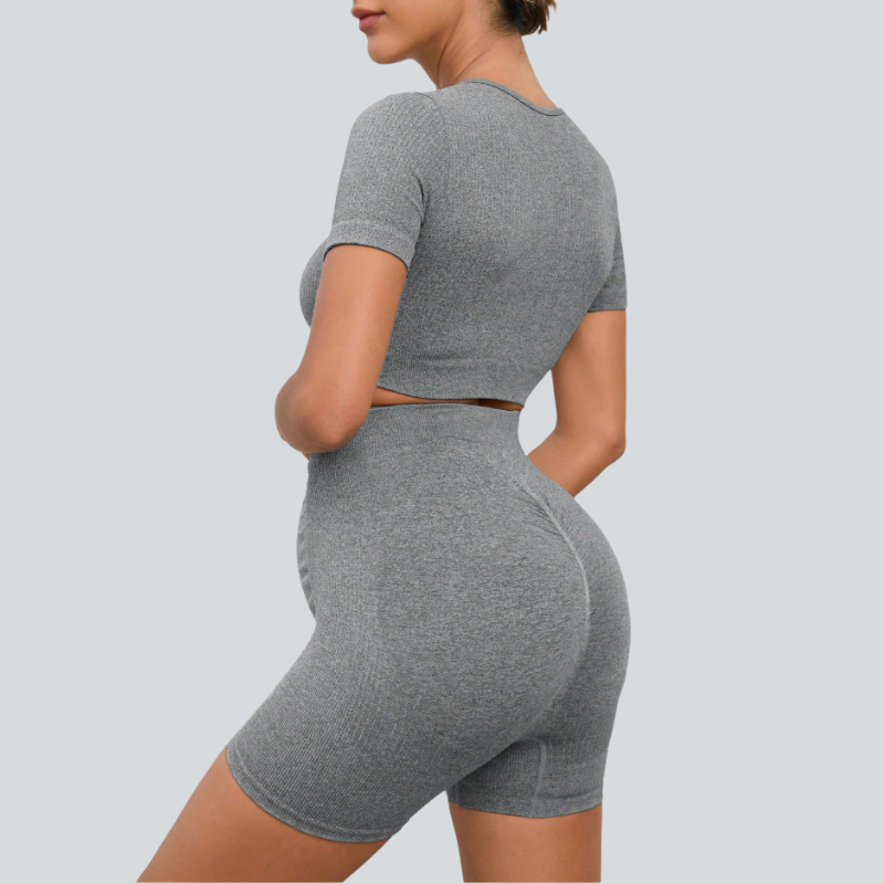 Pregnant women's yoga shorts and short-sleeve two-piece set