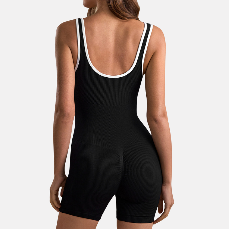 Women's V-neck seamless U-shaped back outdoor yoga jumpsuit