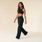 Wholesale Women's Brushed Fabric Sports Bra and Wide-Leg Pants Set