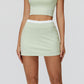 Fake two-piece contrasting skirt with anti-exposure design