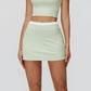 Fake two-piece contrasting skirt with anti-exposure design