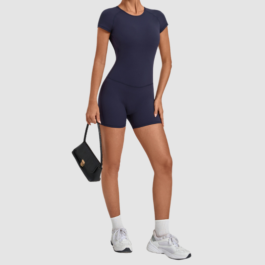Wholesale Women's Open-Back Adjustable Yoga Bodysuit – Slim-Fit Butt-Lifting Short Romper