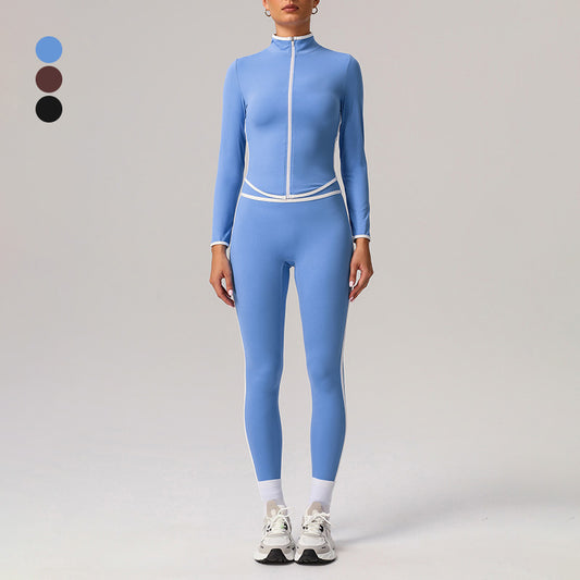 Wholesale Quick-Drying Stand-Collar Jacket + High-Waisted | Wonderxfans bulk activewear