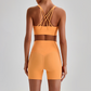 Wholesale Women's Quick-Dry Naked Feel Vest+Fitted Biker Shorts Yoga Set