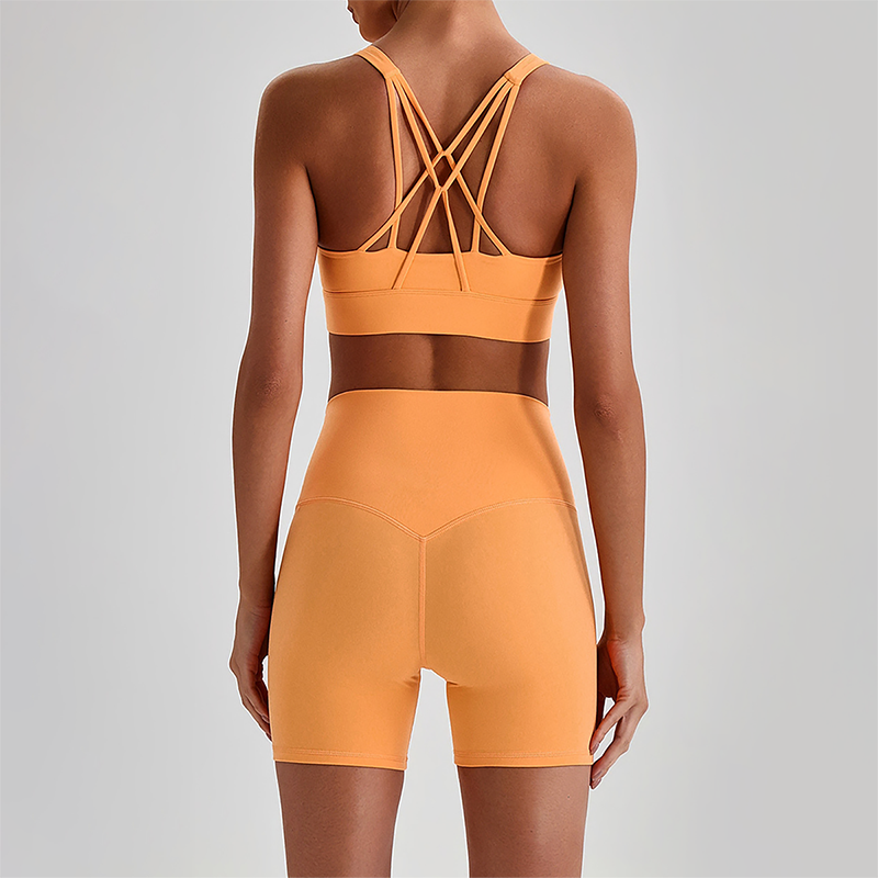 Wholesale Women's Quick-Dry Naked Feel Vest+Fitted Biker Shorts Yoga Set
