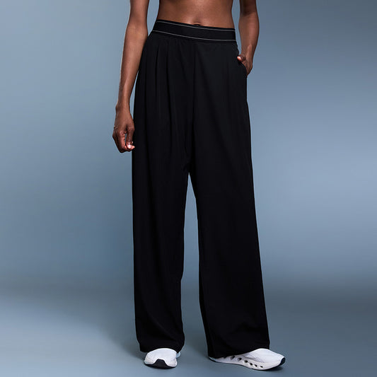 Casual draped wide-leg pants