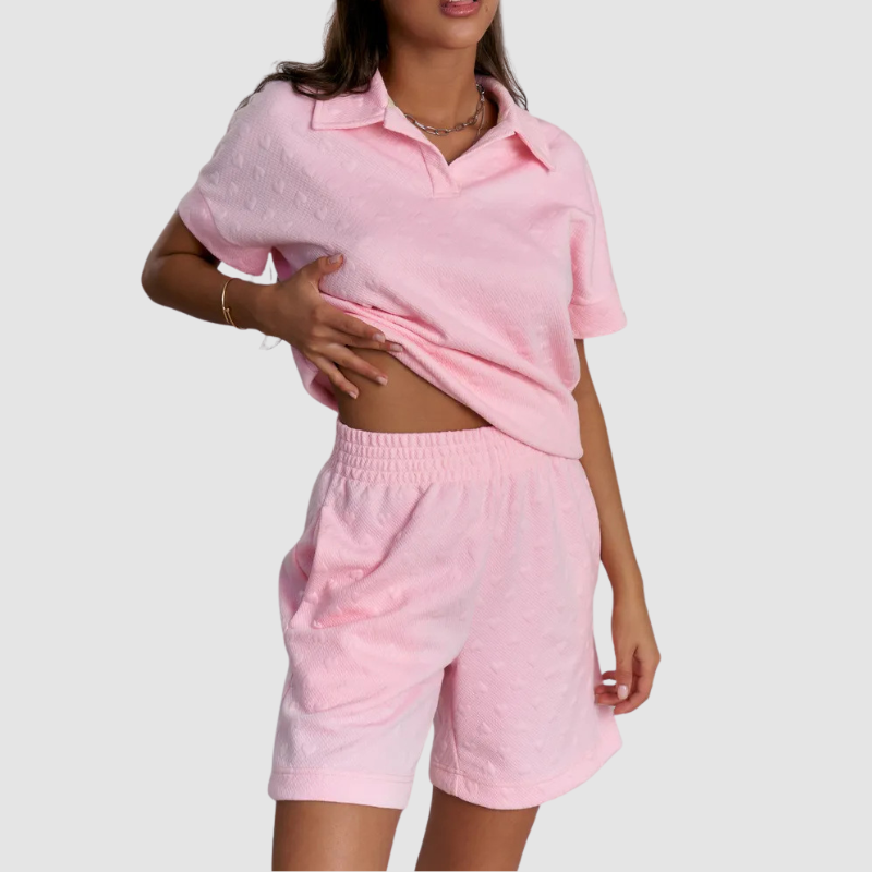 Wholesale Pullover Long-Sleeve Sweatshirt & Shorts Set – Casual Athleisure 2-Piece
