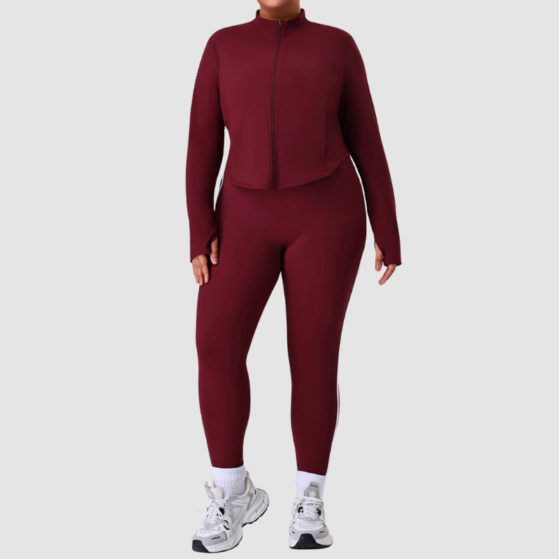 Wholesale large size contrasting color women's activewear set