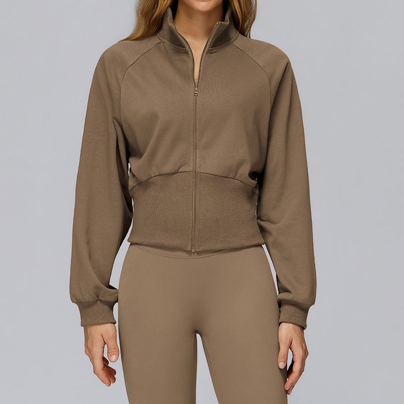 Stand collar warm sports short jacket