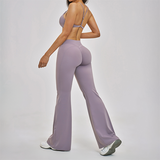 Naked and beautiful back bra+high waisted Legging 2-piece set
