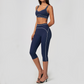 Wholesale Women's Colorblock Brushed Yoga Set: Sports Bra & Biker Shorts