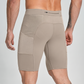 Wholesale Men's High-Waist Compression Shorts – Tummy Control Double-Layer Gym Shorts