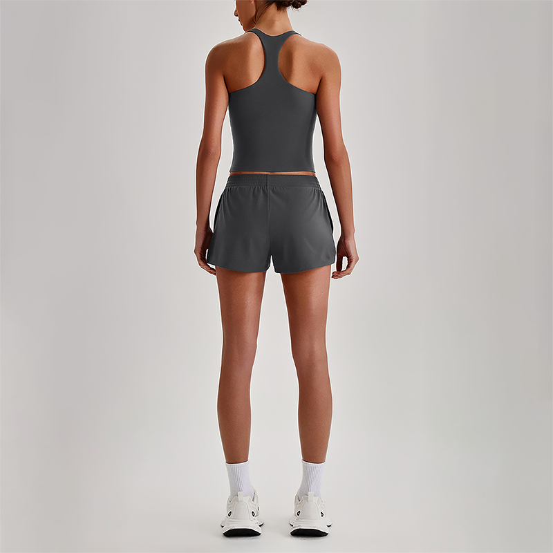 Wholesale Naked-Feel Racerback Sports Bra & High-Waist Biker Shorts Set – Sculpting Yoga 2-Piece
