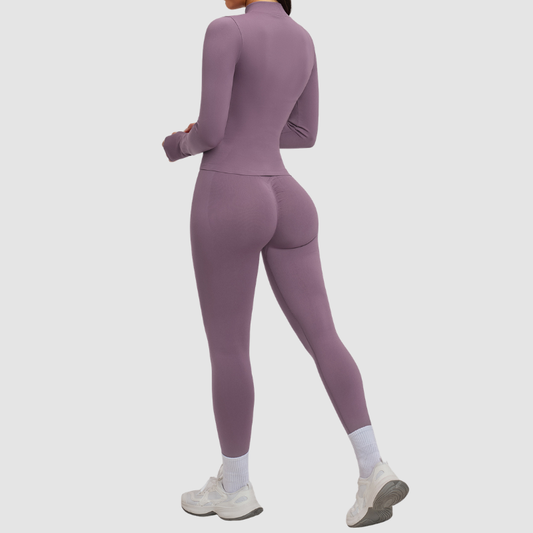 Wholesale Cross Shoulder Strap Bra+Legging+Jacket 3-Piece | Wonderxfans bulk activewear