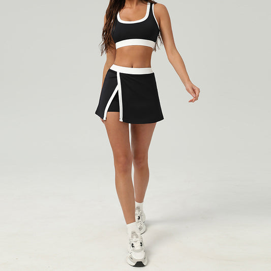 Supling Color Sports Bra + A-Line Tennis Skirt 2 piezas Set