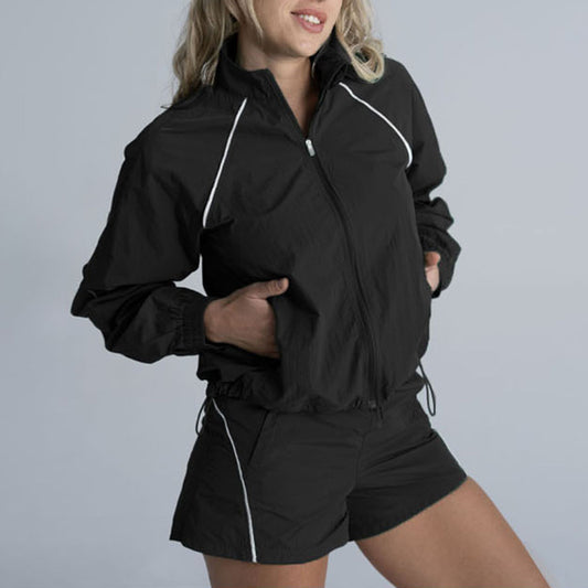 Wholesale Contrasted color Full zipper jacket | Wonderxfans bulk activewear