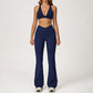 SPORTS BRA +Slim-fit athletic flare pants