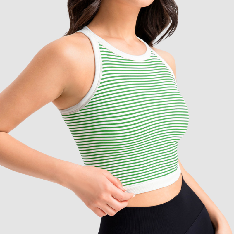 Wholesale striped tight fitting halter yoga | Wonderxfans bulk activewear