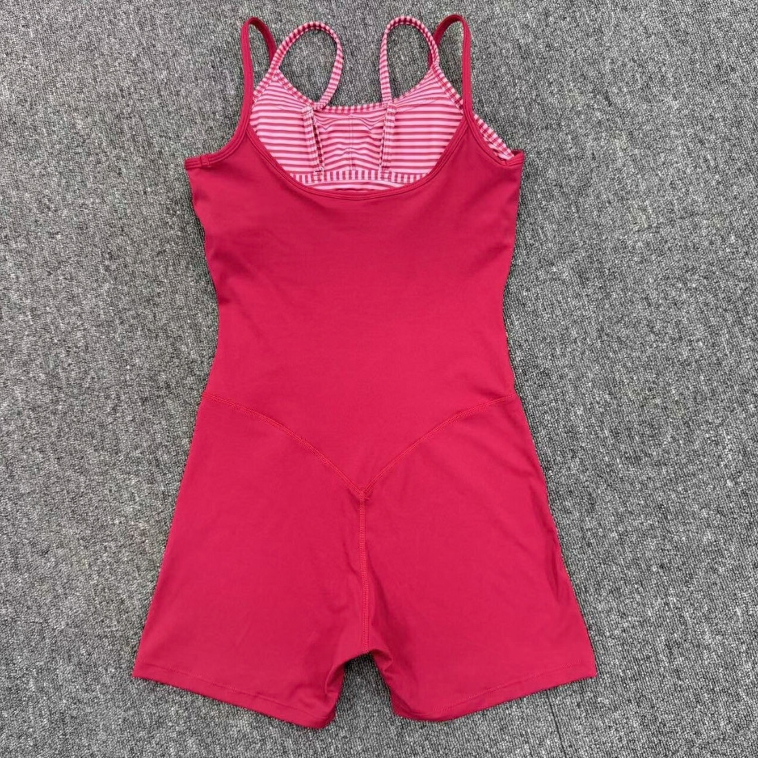 Wholesale Women's Retro Print Faux Two-Piece Yoga Unitard